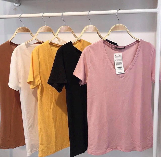 Áo phông giấy Shynstores - áo thun cổ tim ngắn tay vải cotton giấy đủ màu freeship