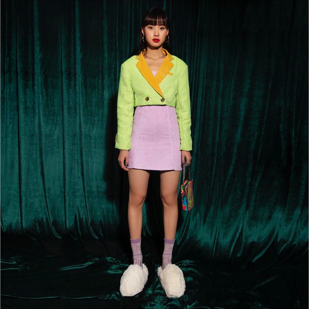 Áo Khoác Blazer Croptop Xanh TARTAN - 'Ngây Thơ' Blazer / Neon -  TIẾT KIỆM 𝟔𝟗𝐤 khi mua combo 3 sản phẩm !!