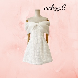 đầm bigsize trễ vai nơ xinh cho nàng chubby ( thời trang vickyy.g - anitagreen) N0922