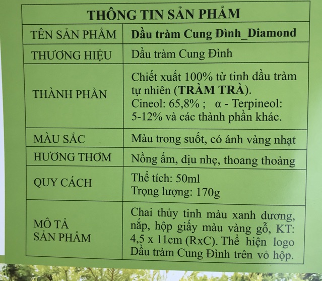 Dầu tràm Cung Đình Diamond (Tràm trà)