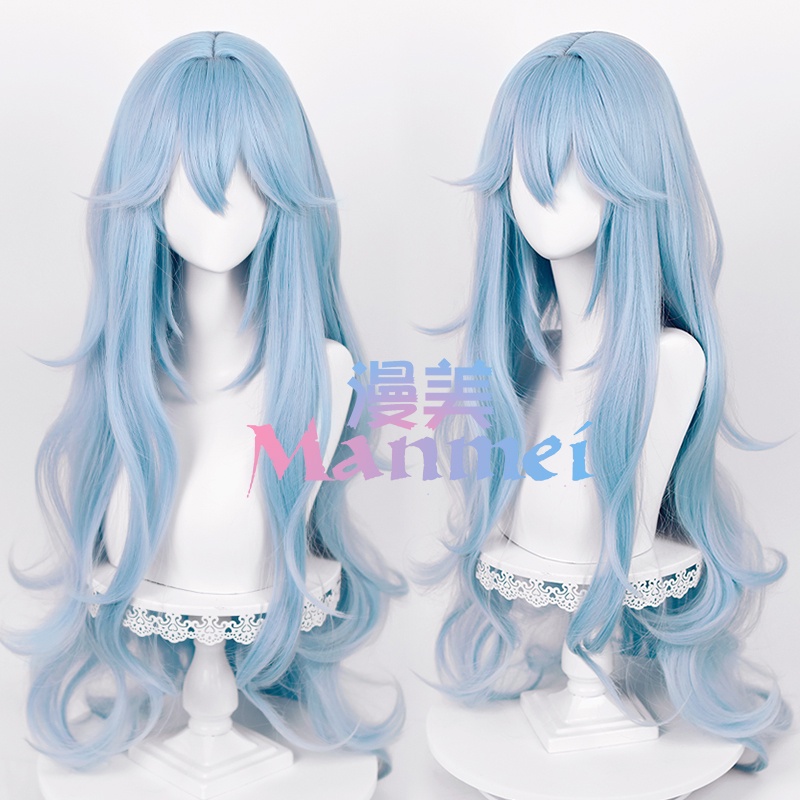 Manmei Rei Ayanami Cosplay Wig EVA Women 100cm Long Blue Hair Anime Heat Resistant Synthetic Wigs