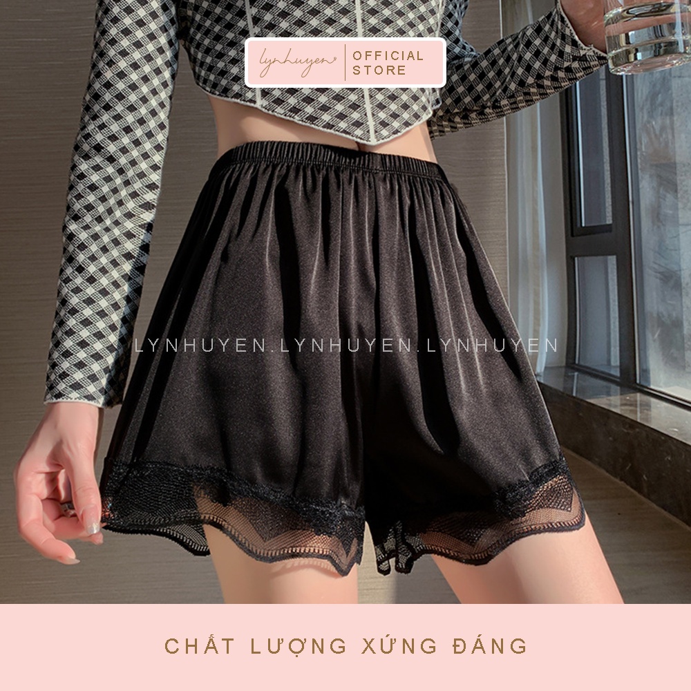 Quần Đùi Short Nữ Mặc Nhà Lụa Ren Lynhuyen Q014