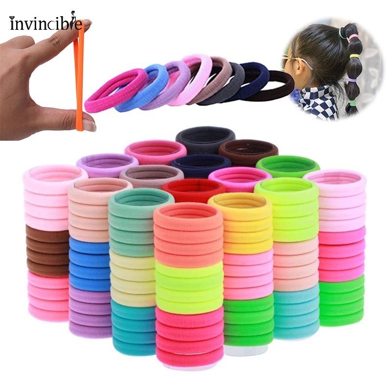 Set 50 Dây Buộc Tóc Co Giãn Nhiều Màu Sắc Phong Cách Hàn Quốc Cho Nữ