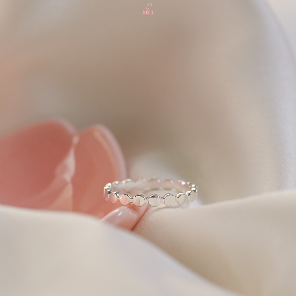 Nhẫn bạc 925 Bling It phong cách đơn giản unisex BIN387