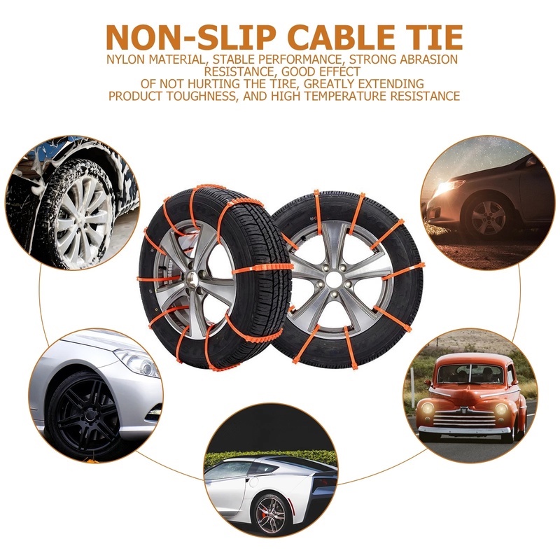 Dây Xích Nylon Giữ Bánh Xe Hơi Khẩn Cấp Chống Trượt / Tuyết Siêu Bền Chất Lượng Cao Thông Dụng66