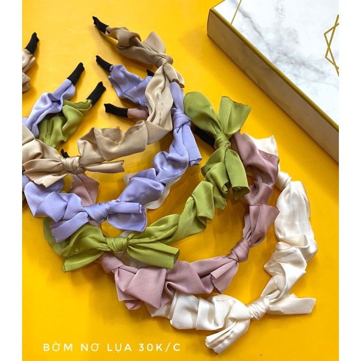 Bờm tóc chất lụa nơ cao cấp
