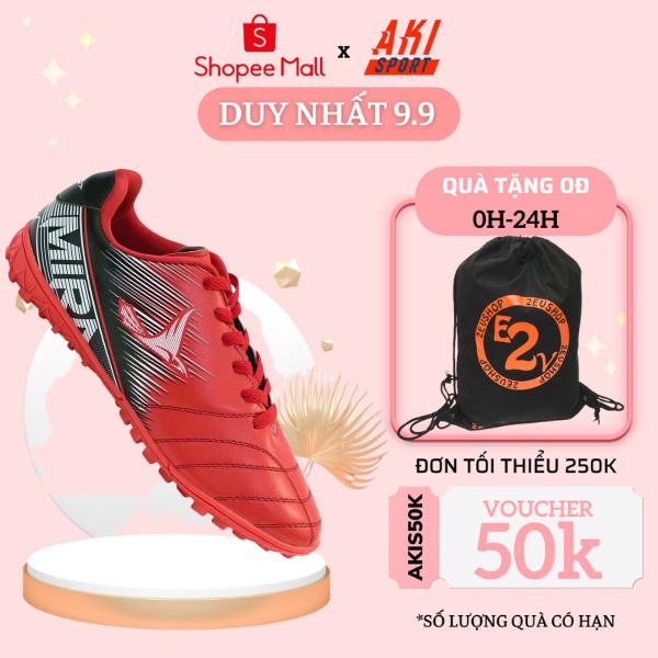 Giày đá bóng cỏ nhân tạo Mira Pro Đỏ thể thao nam chính hãng đẹp rẻ - PR003