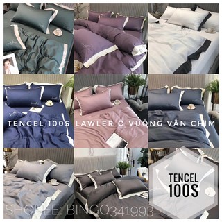 Chăn Tencel 100s ô vuông vân chìm LAWLER cao cấp mềm mịn đẳng cấp