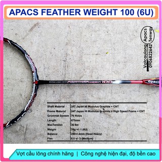 [chính hãng] Vợt cầu lông Apacs Feather Weight 100 - 6U