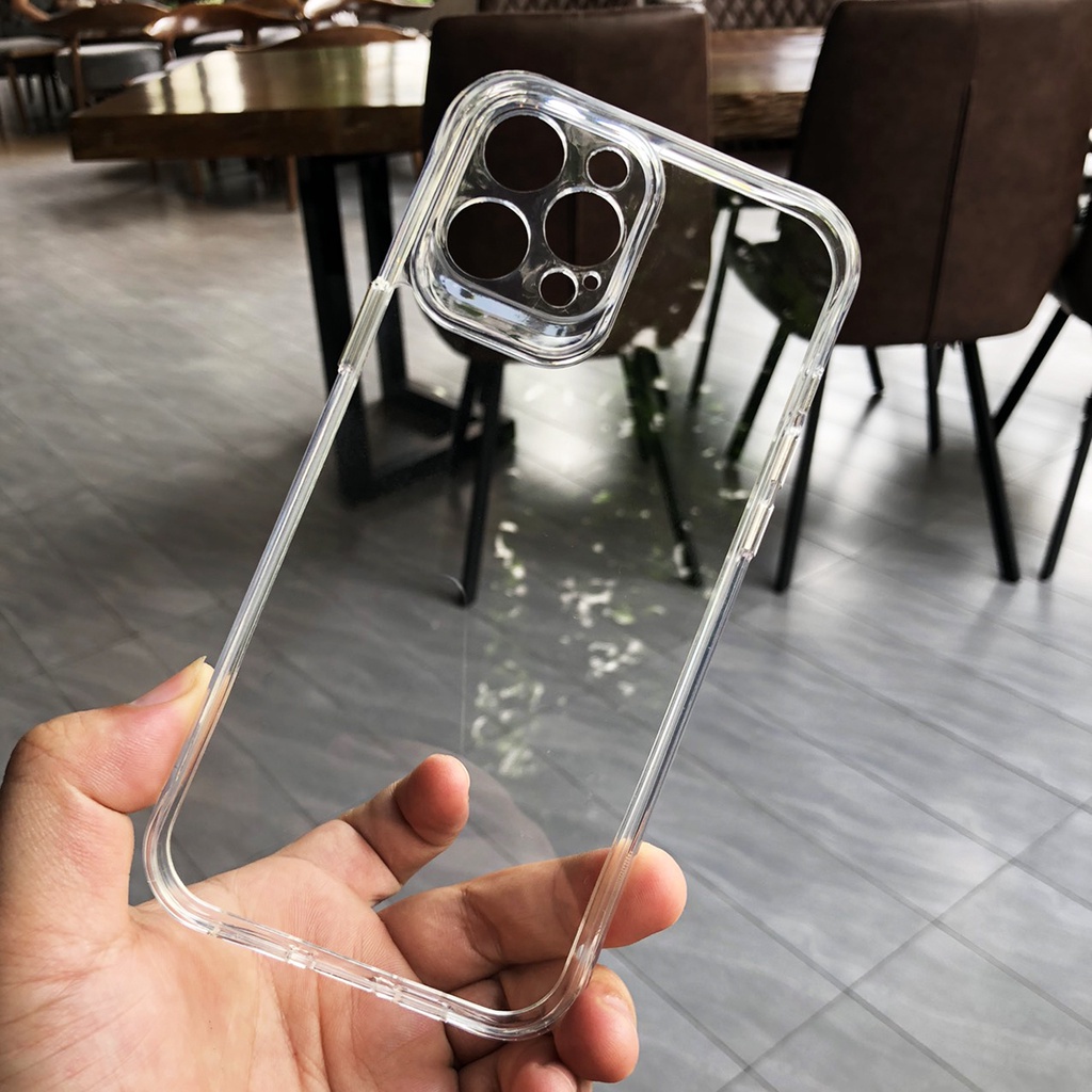 Ốp lưng trong suốt iphone 14 pro max 12 Pro max 13 Pro max 11 Pro max SPACE cao cấp hạn chế ố vàng tối đa, viền cứng