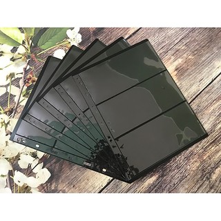 Combo 10 Phơi đựng tem 6 ngăn cán đen - có 2 mặt