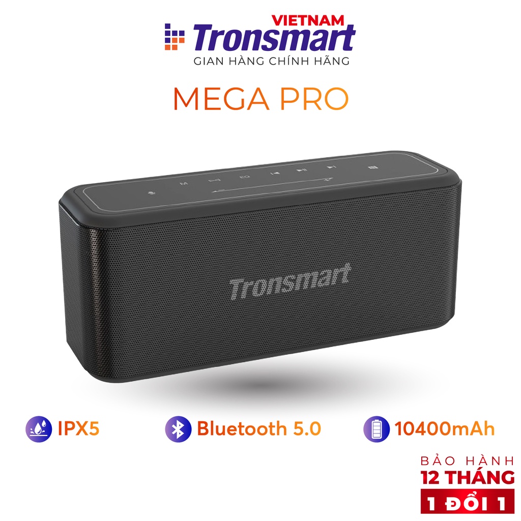Loa Bluetooth 5.0 Tronsmart Element Mega Pro - 60W - Hỗ trợ TWS và NFC ghép đôi 2 loa - Hàng chính hãng - BH 12T 1 đổi 1