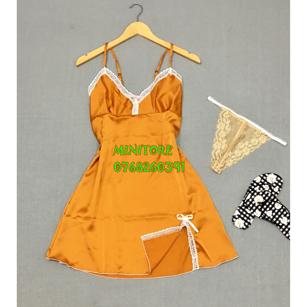 [SIZE 45-60KG] VÁY SATIN 2 DÂY REN + 01CHIP, CHẤT VẢI MỊN MÁT ÍT NHĂN KẾT HỢP REN DỄ THƯƠNG NHIỀU MÀU | BigBuy360 - bigbuy360.vn