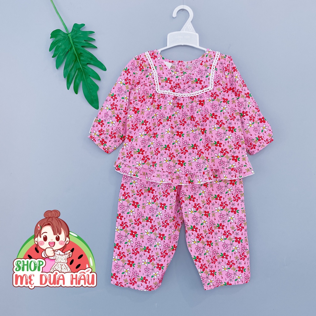 Bộ lanh cho bé - Quần áo bé gái vải tone, lanh dài tay tiểu thư size 8-32kg shop mẹ dưa hấu