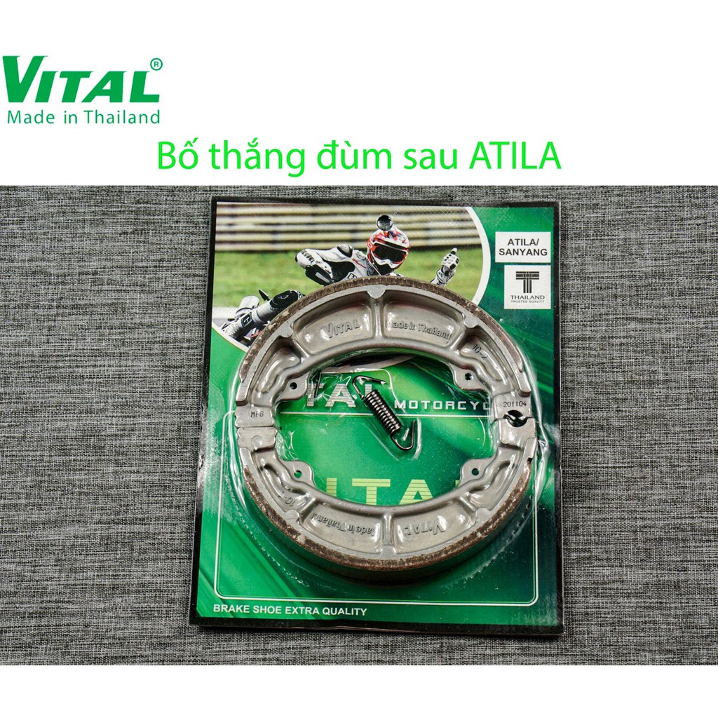 Bố thắng đĩa trước + sau ATILA, ELIZABETH hiệu VITAL - Má phanh xe máy, bố thắng đĩa VITAL chính hãng Thái lan