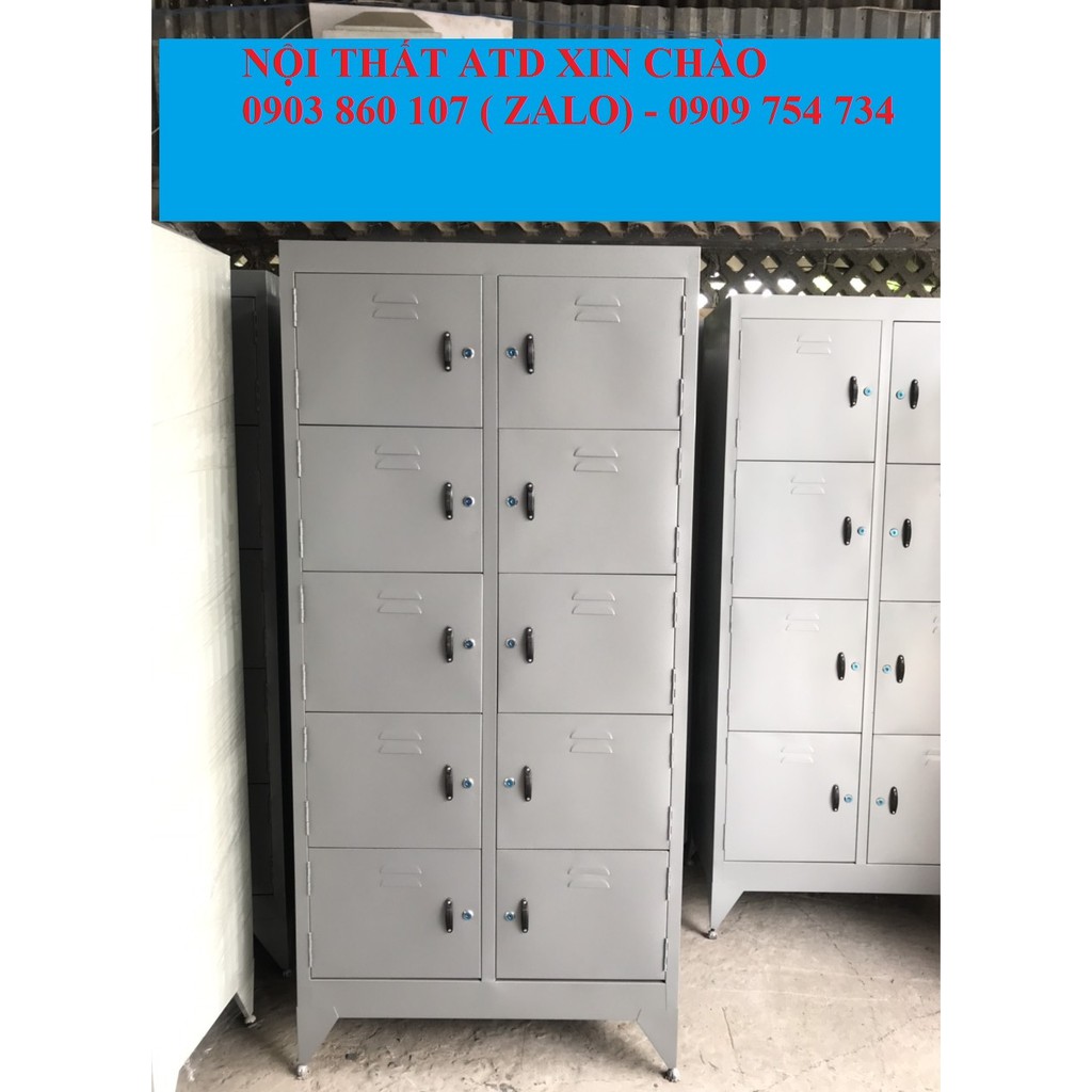 Tủ locker sắt 8 ngăn, 10 ngăn - tủ đựng đồ cá nhân- tủ hồ sơ văn phòng giá rẻ