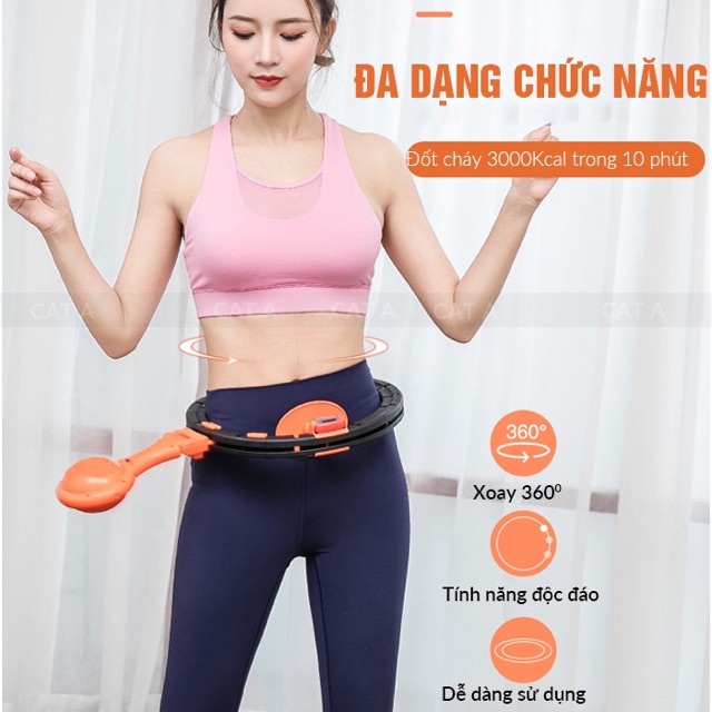 VÒNG LẮC EO THÔNG MINH HULA HOOP THẾ HỆ MỚI - Giảm mỡ bụng, điều hòa nhịp tim, massage cơ bụng, tiện lợi sử dụng !