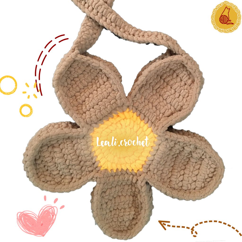 Túi len hoa Handmade, Bloom Flower Bag, Daisy len hình bông cúc - Nhận mix màu theo yêu cầu