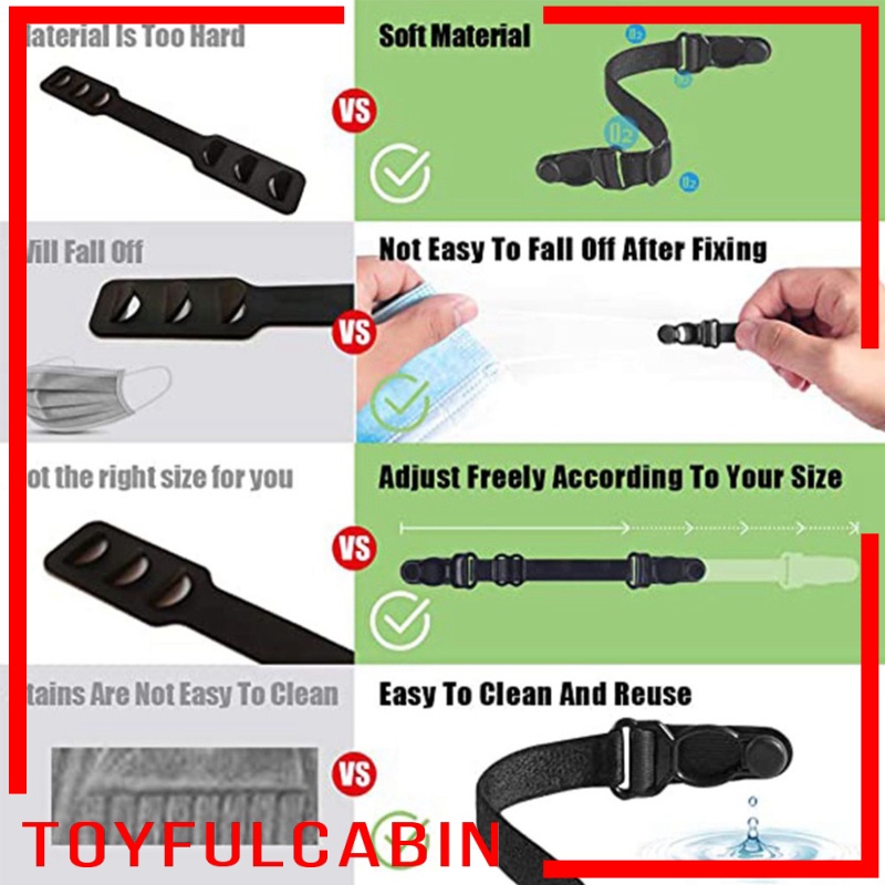 10 Móc đeo khẩu trang màu đen đa năng