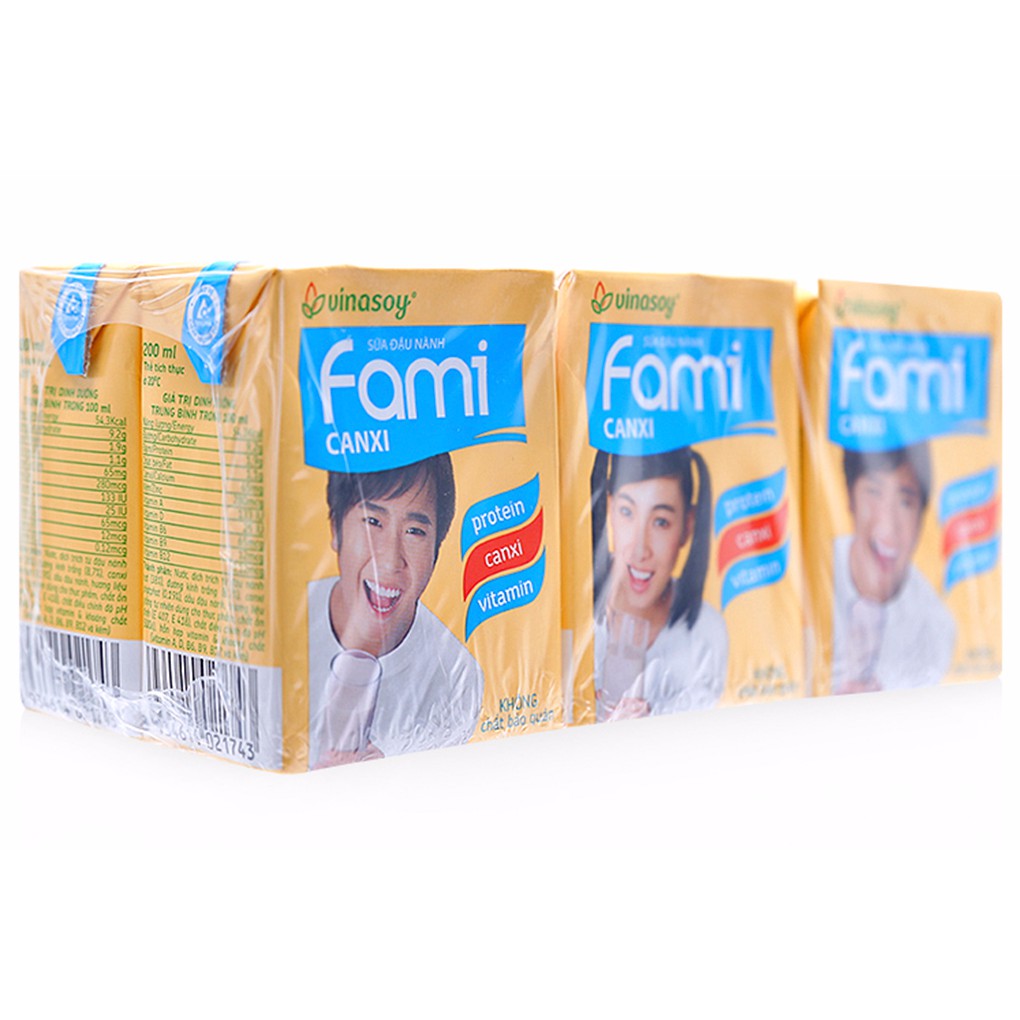 Lốc sữa đậu nành Fami hộp 200ml