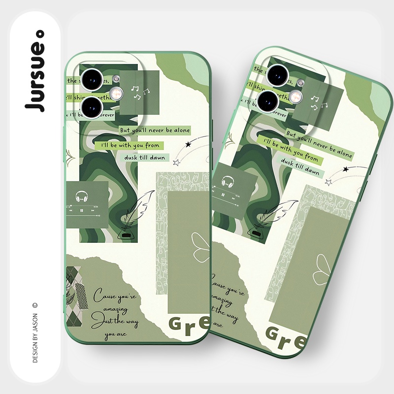 Ốp lưng JURSUE mềm viền vuông hình dễ thương đẹp cho iPhone 13 12 11 Pro Max SE 2020 X XR XS 8 7 ip 6S 6 Plus Y2037