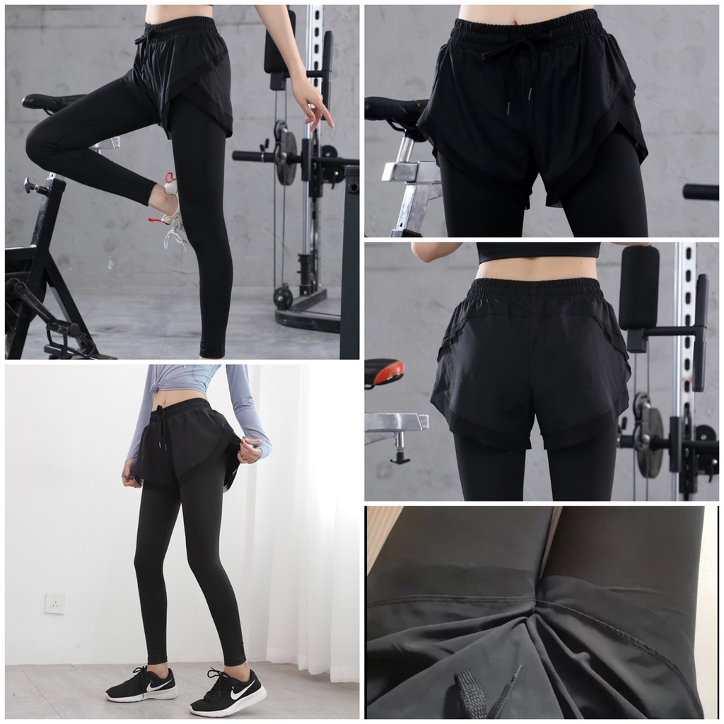 Quần legging nữ tập Gym Yoga 2 lớp | Quần tập gym nữ, tập thể thao chạy bộ LEGGING02
