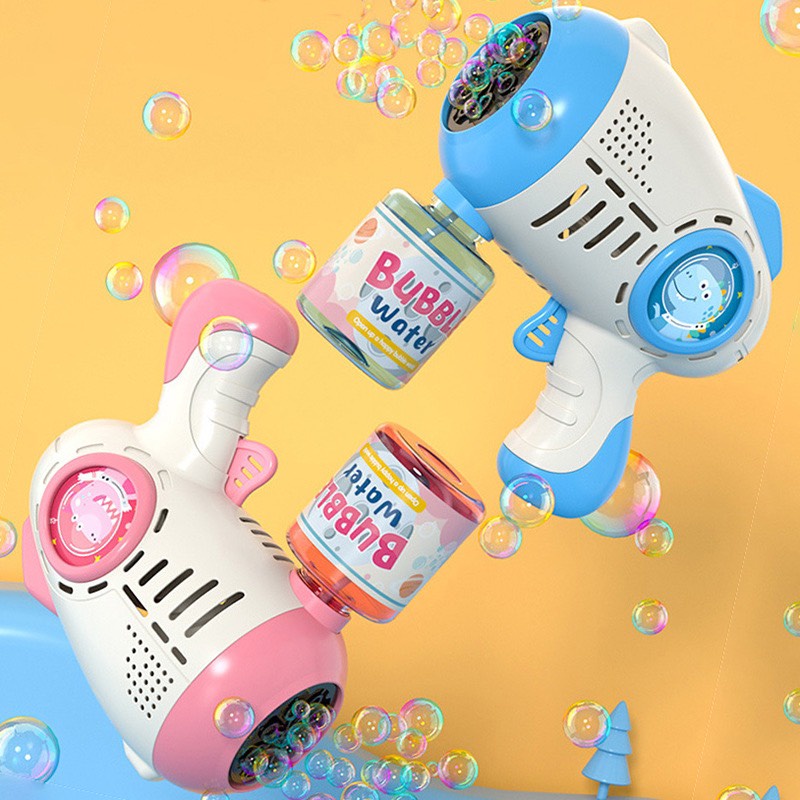 Máy bắn bong bóng hoạt hình siêu cute có đèn cho bé