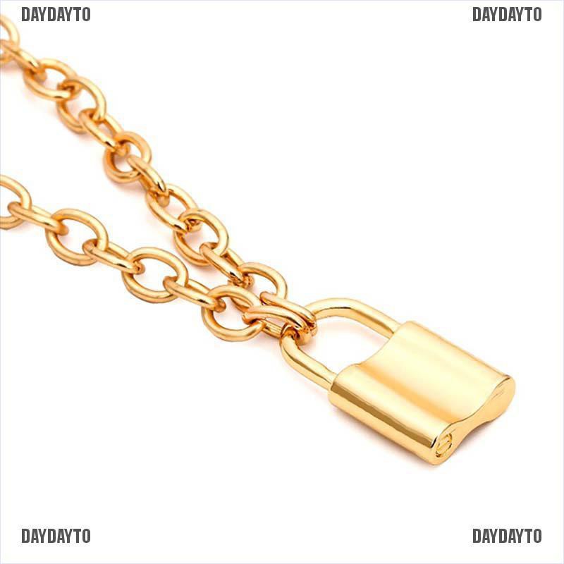 Vòng cổ Mặt Hình Ổ Khóa Bằng Thép Không Gỉ Phong Cách Punk Unisex