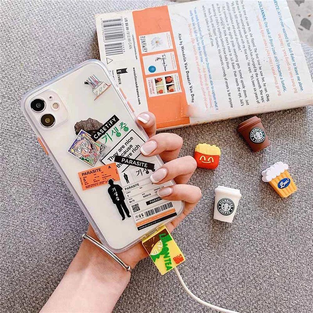 Phụ Kiện Bảo Vệ Dây Cáp Điện Thoại Hình Thức Uống Hoạt Hình Dễ Thương