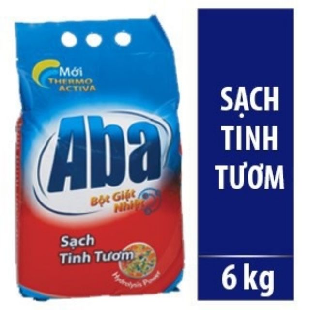 Bột giặt Aba sạch tinh tươm bịch 6kg - tặng kèm 4 bóp nhỏ xinh