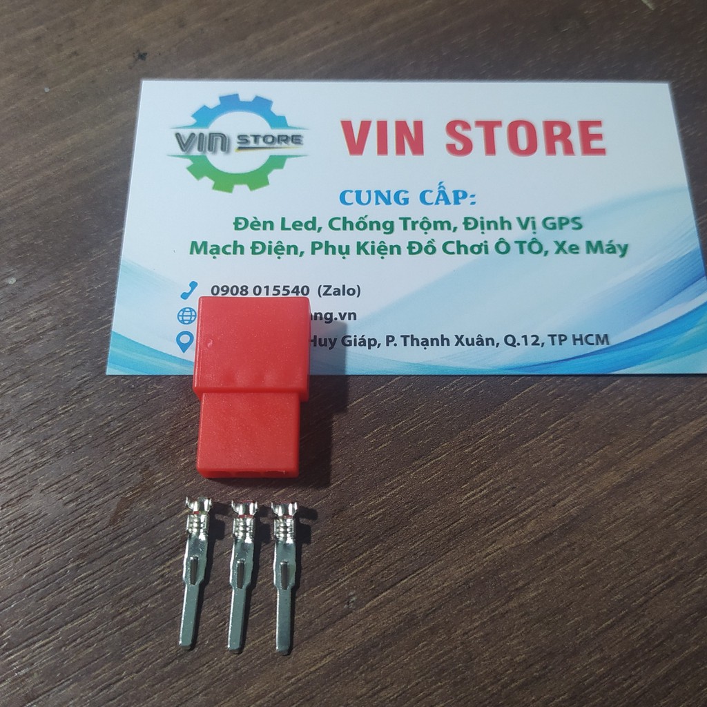 [Vin Store] - 10 Bộ Jack + Cos 3P 2.2mm đỏ cho xe máy (10 bộ/ 1 bịch)