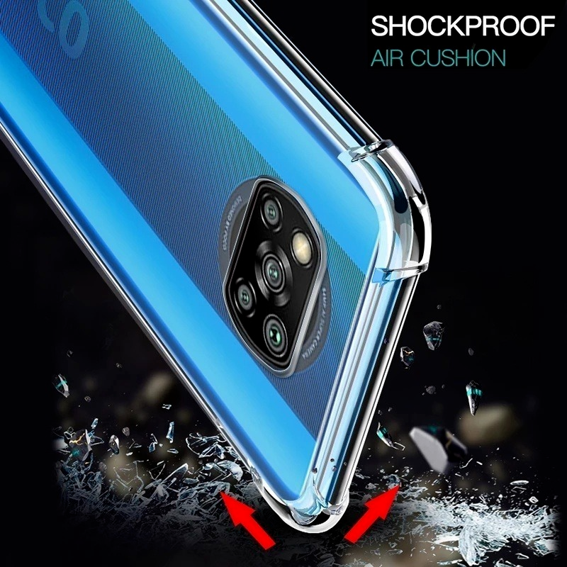 Casing Xiaomi Black Shark 4 3 2 Pro Shockproof Case For Xiaomi POCO X3 NFC Pro M3 Redmi Note 9s 9T 10 9 Pro Max Luxury Clear Case Silicone Airbag Soft Cover