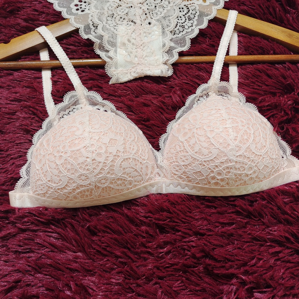 Set Bra - Bralette ren sexy không gọng, mút mỏng - Màu be - NY09 | BigBuy360 - bigbuy360.vn