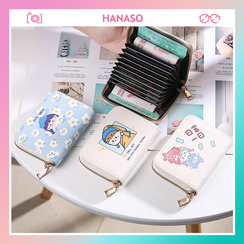 Ví nữ cầm tay bỏ túi nhỏ gọn nhiều ngăn siêu xinh phong cách Hàn Quốc hoa tiết hoạt hình dễ thương bền đẹp giá rẻ VN001