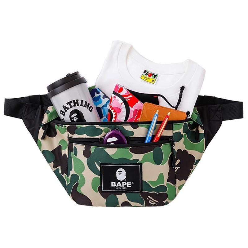 Túi đeo chéo Camo Bape SS2022,Túi đeo ngực Bape Bag camo, vải Canvas chống nước DuSo.LuxuryStreetwear