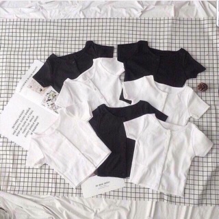 Croptop Gân Gài Nút (Ảnh Thật)