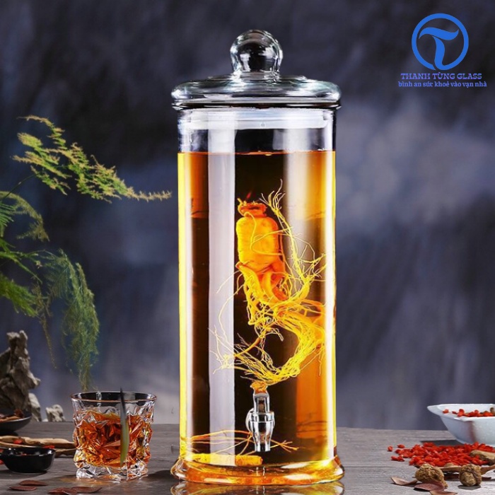 Bình Ngâm Rượu Trụ Trơn 12 Lít - CÓ VAN & KHÔNG VAN