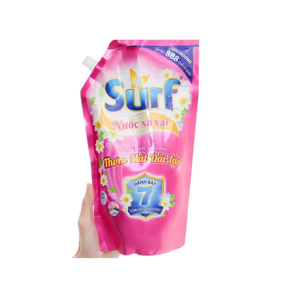 Combo 3 Nước Xả Vải Surf Hương Cỏ Hoa Lan Tỏa Túi 1.6L x3