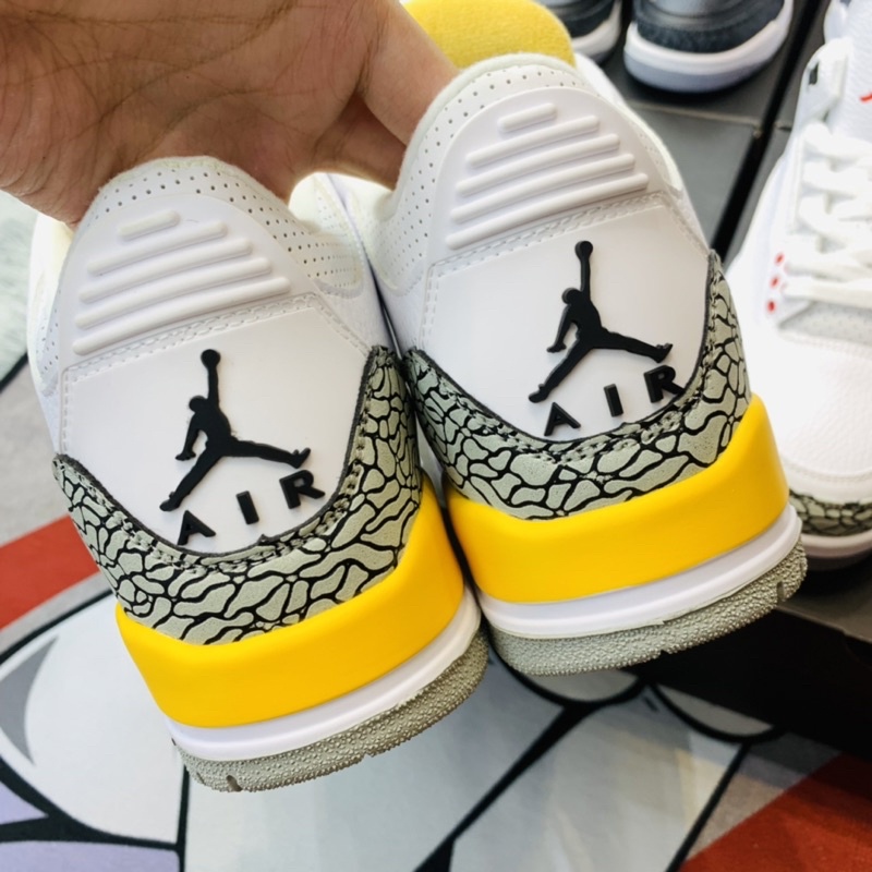 Giày thể thao sneaker jordan 3 laser orange da lộn hàng TC
