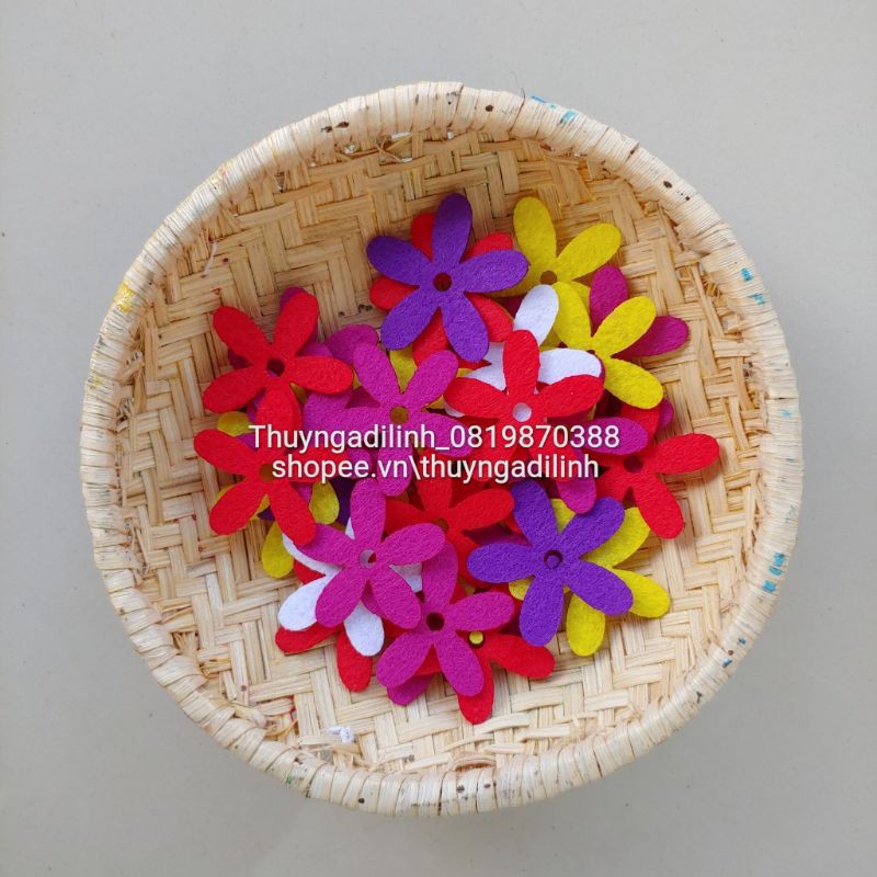 Sét 40 hoa 3.5 cm vải nỉ mầm non