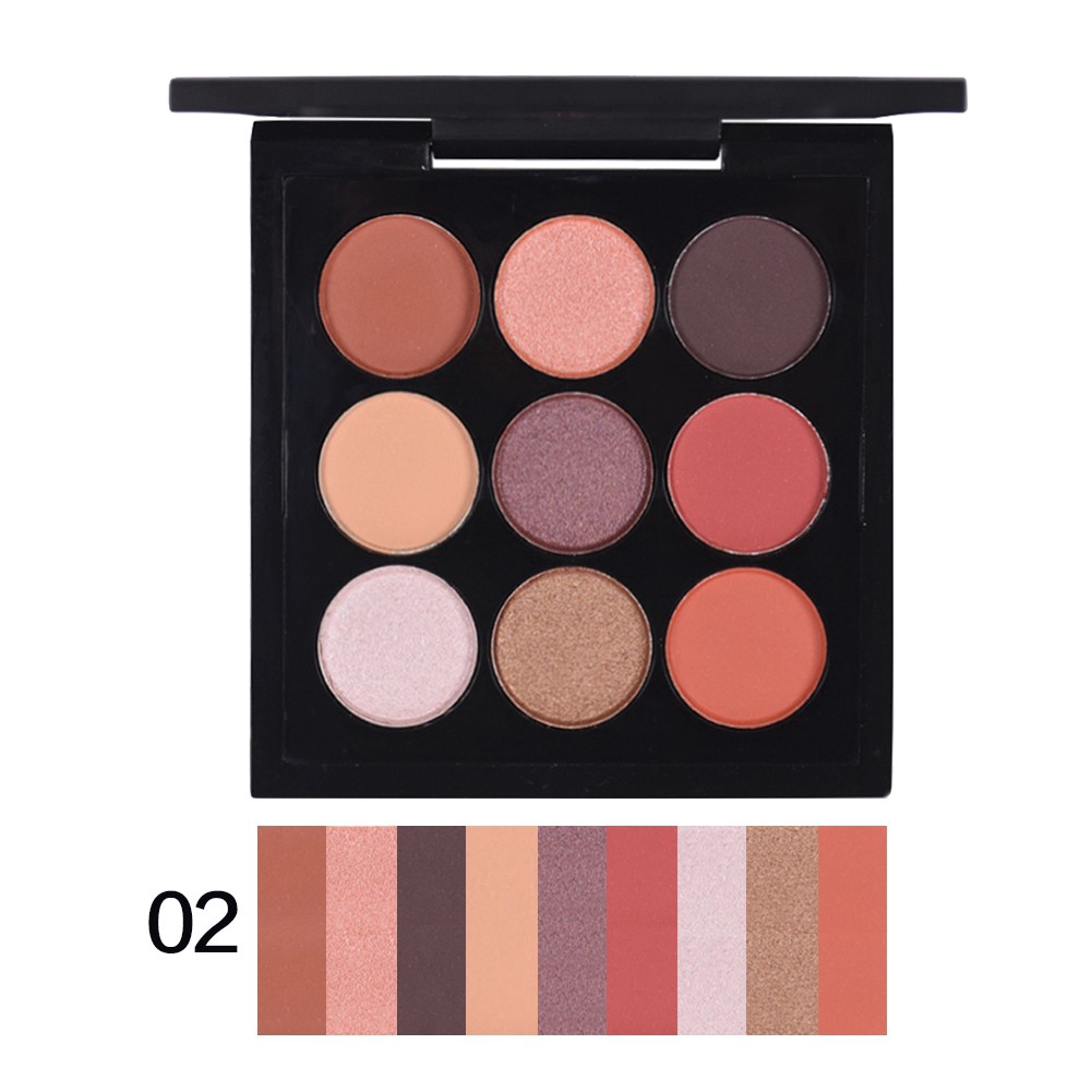Bảng phấn trang điểm mắt BEAUTYBIGBANG 9 màu tông đất lì ánh nhũ thời trang | BigBuy360 - bigbuy360.vn