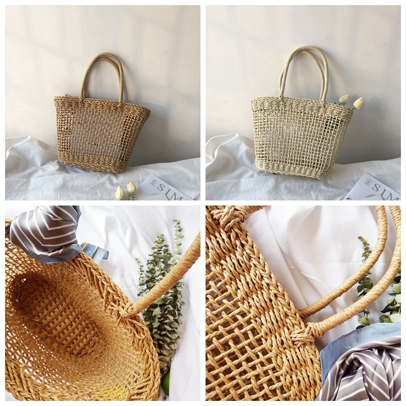 Túi xách nữ đan rơm sợi giấy kiểu dáng thời trang phong cách