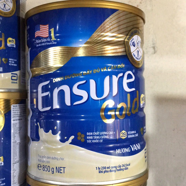 gg1  Sữa Bột Ensure Gold Hương Vani Hộp 850Gr