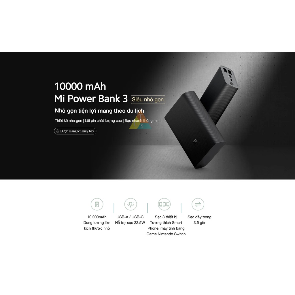 Sạc dự phòng 10000mAh Xiaomi Mi 3 Ultra Compact BHR4412GL