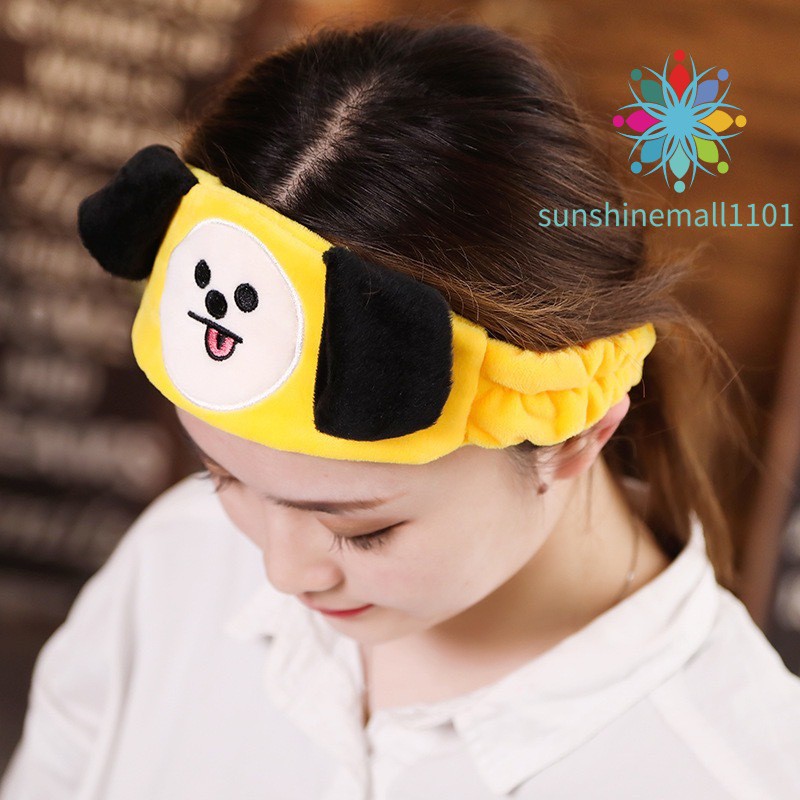 Bts Bt21 Băng Đô Rửa Mặt / Trang Điểm Co Giãn Họa Tiết Bt21 Một Kích Thước Cho Nam Và Nữ