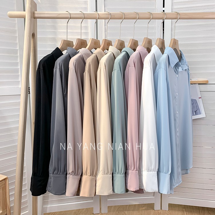 Áo Sơ Mi Tay Dài Mềm Mại Thời Trang Xuân Thu Cho Nữ