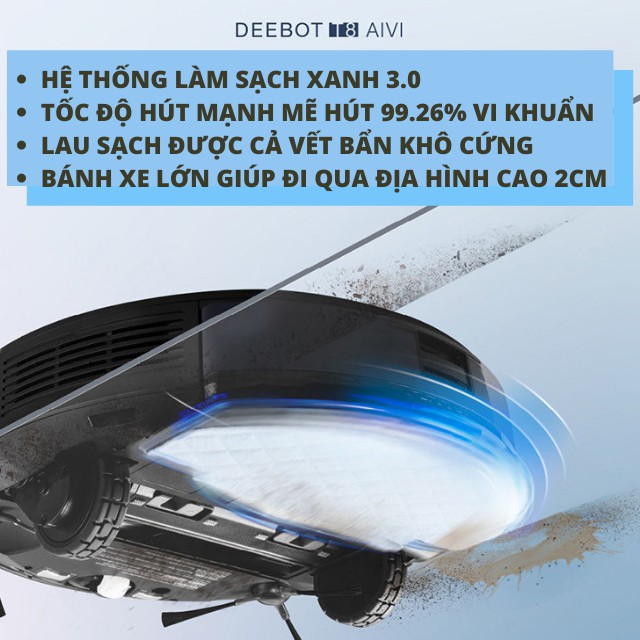 [Siêu phẩm] Robot hút bụi lau nhà Ecovacs Deeboot T8 AIVI T8 Max T8 Power