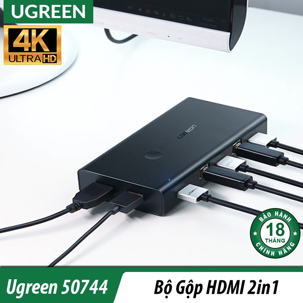 Bộ Chuyển Đổi HDMI 2 in 1 Vào PC Và Laptop Cao Cấp | Ugreen 50744 Chính Hãng