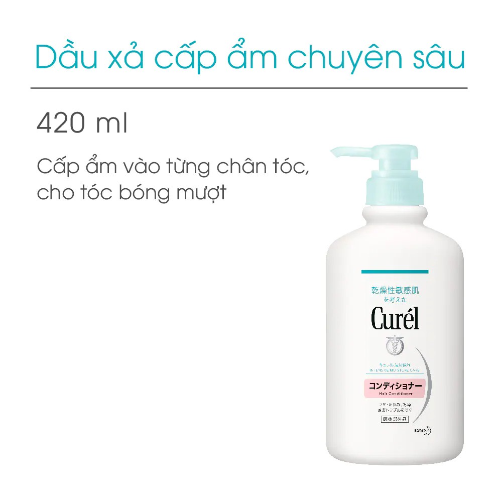 Dầu Gội, Xả Curel Cấp Ẩm Chuyên Sâu 420ml