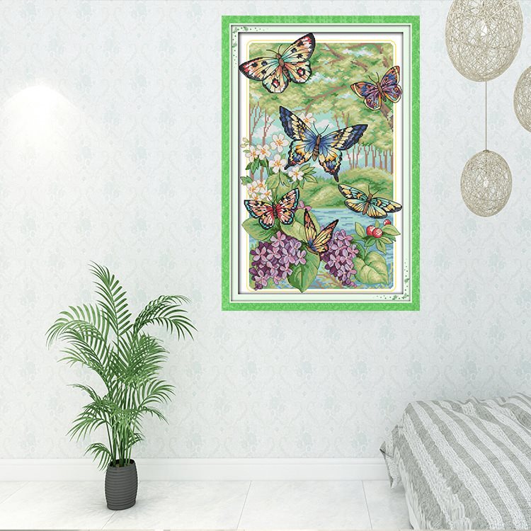 Joy Bộ Tranh Thêu Chữ Thập DIY Hình Con Ruồi Trong Rừng Chủ Nhật